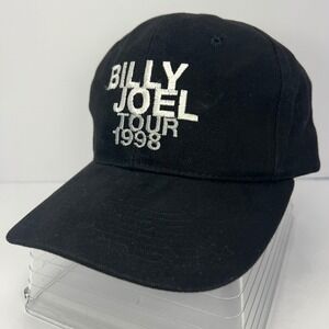 Billy Joel Tour 1998 VTG Black Baseball Cap Hat Headmaster Inc Adjustable Cotton